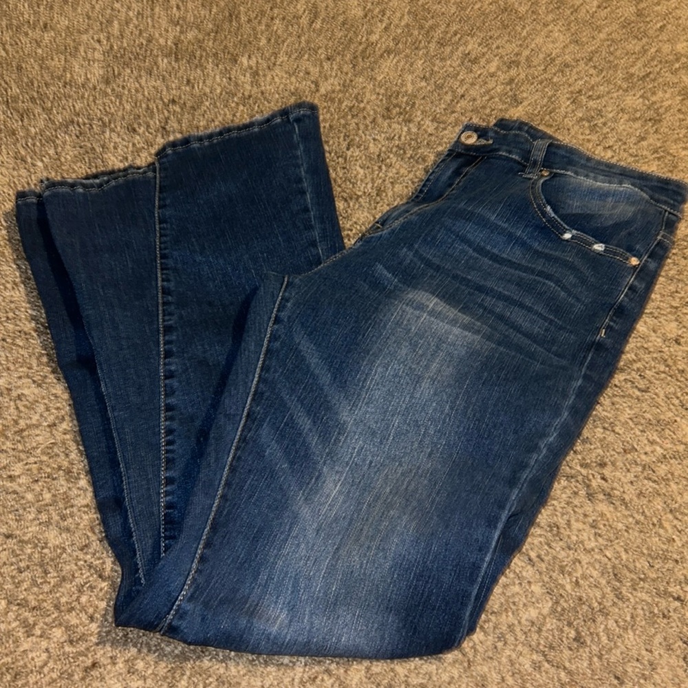 Wide leg super cute stretchy jeans unbranded EUC